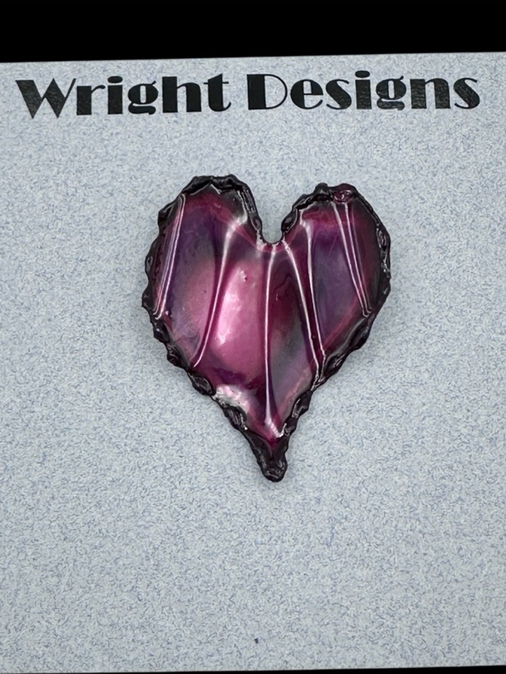 🌼 Hand Crafted Folded Heart Metal Art Artesian Pin Brooch